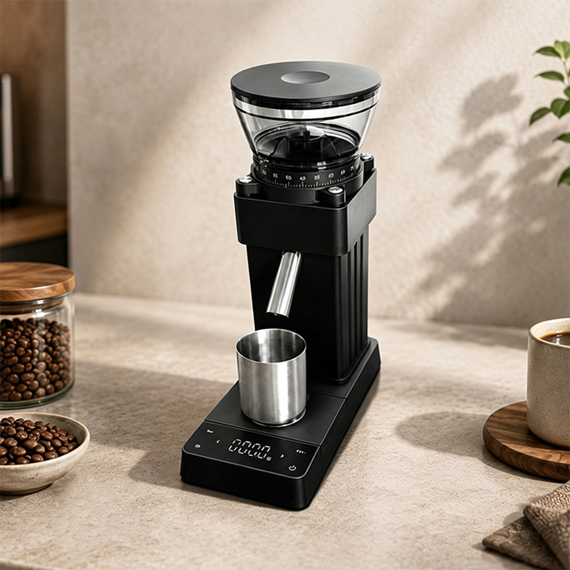 Coffee Grinder with Scale, 60  - đánh giá và giá Coffee Grinder Burr Flat